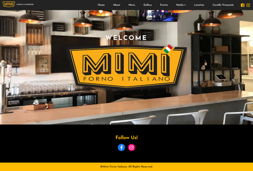 Mimi Forno Italiano website screenshot